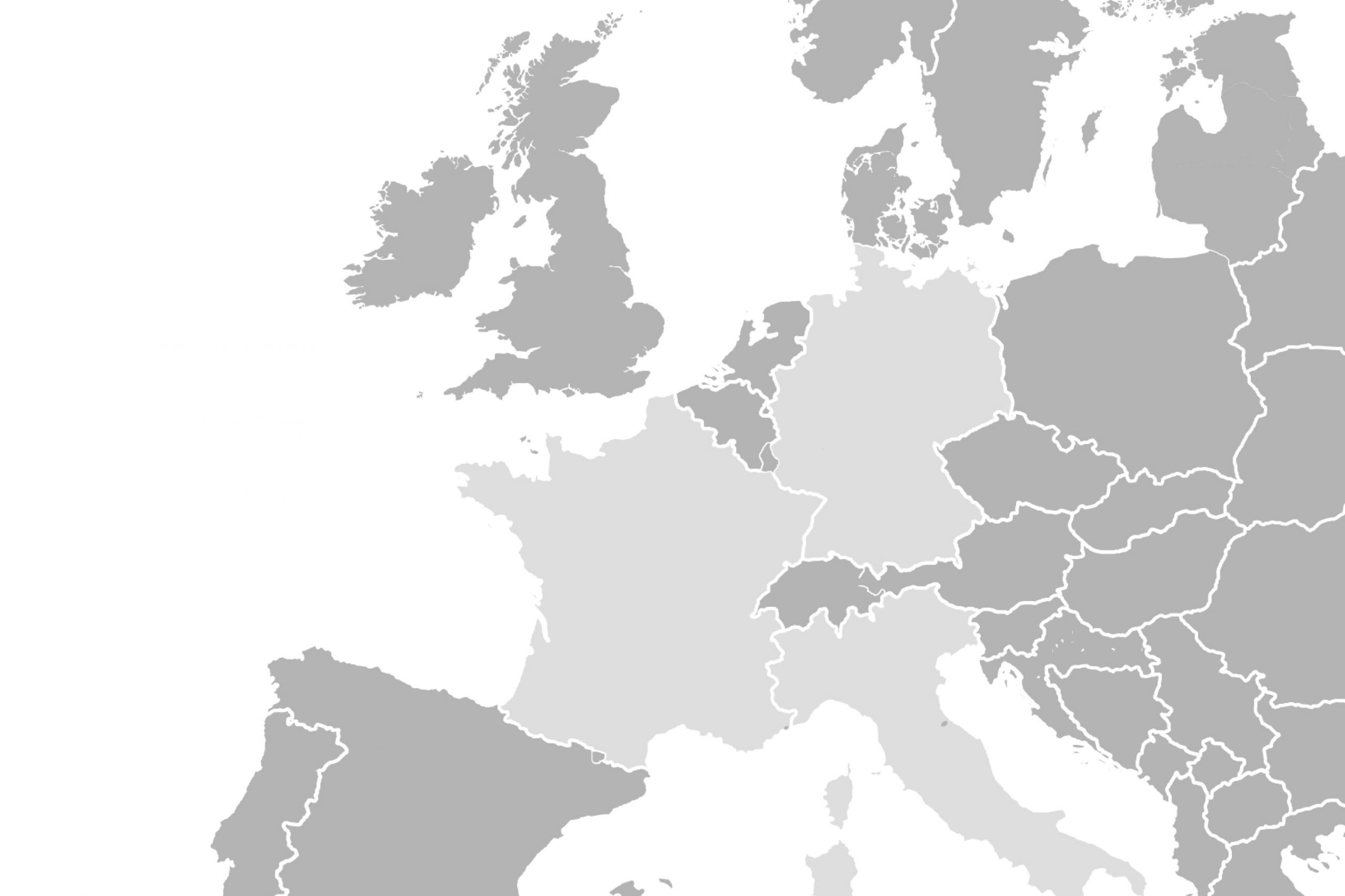 Map of the UK and Europe